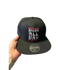 Anime All Day Black Snap Back Hat